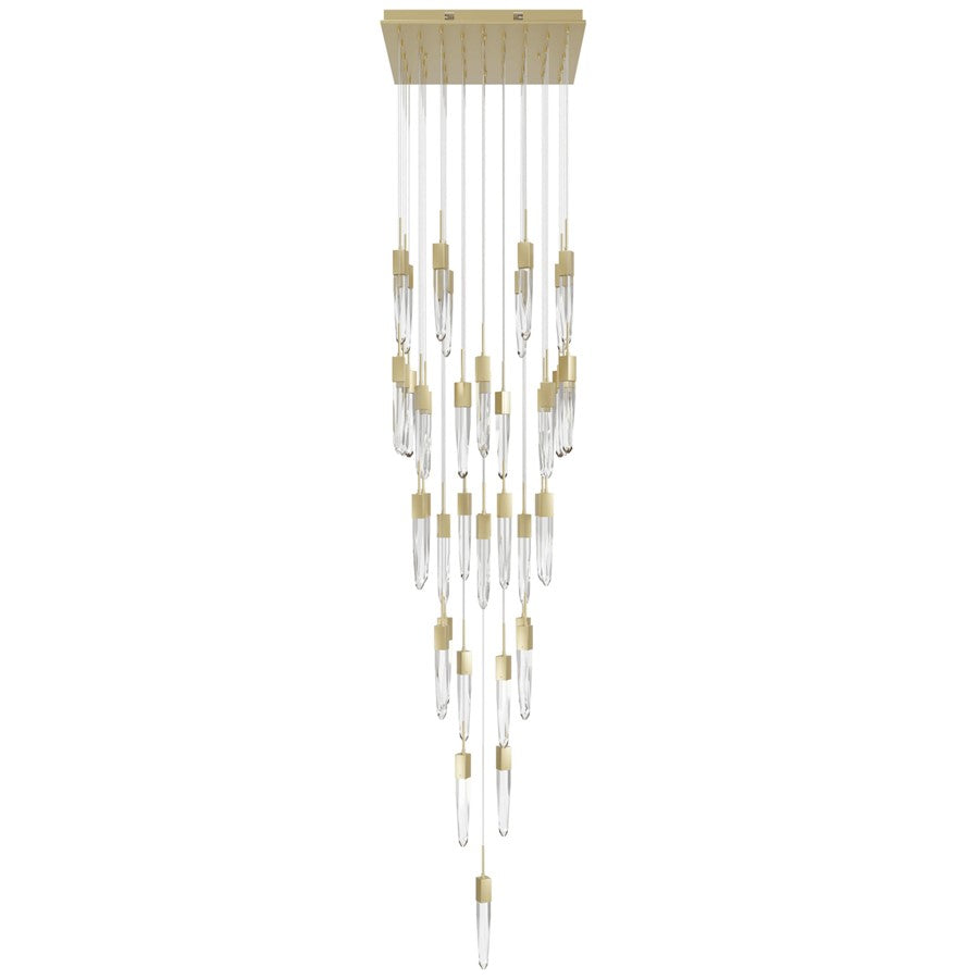 Avenue Lighting Aspen 41Lt 170" Pendant, Brass/Clear Crystal