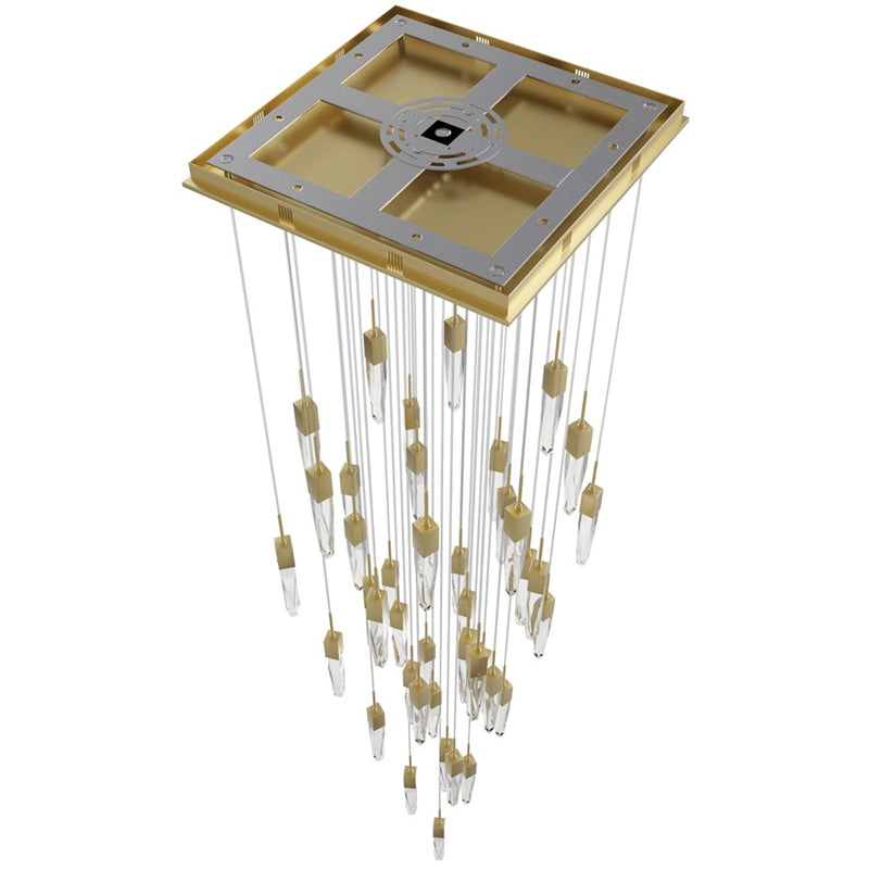 Avenue Lighting Aspen 41Lt 170" Pendant, Brass/Clear Crystal