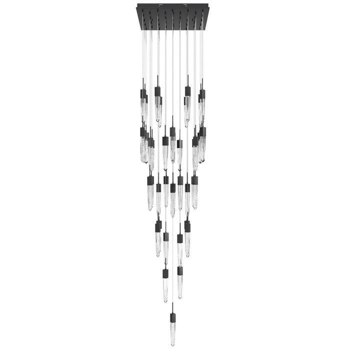 Avenue Lighting Aspen 41Lt 170" Pendant, Black/Bubbled Crystal - HF1903-41-AP-BK