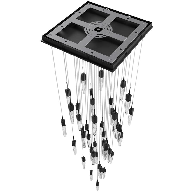 Avenue Lighting Aspen 41Lt 170" Pendant, Black/Bubbled Crystal - HF1903-41-AP-BK