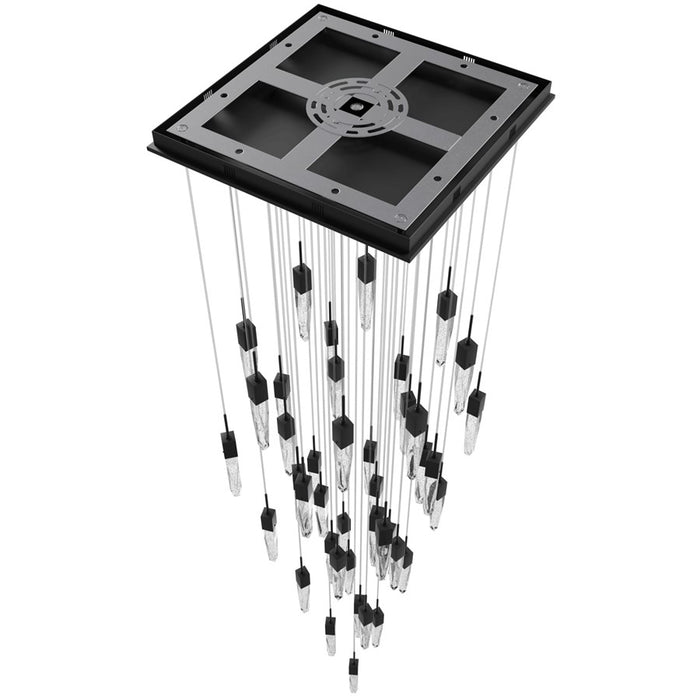 Avenue Lighting Aspen 41Lt 170" Pendant, Black/Bubbled Crystal