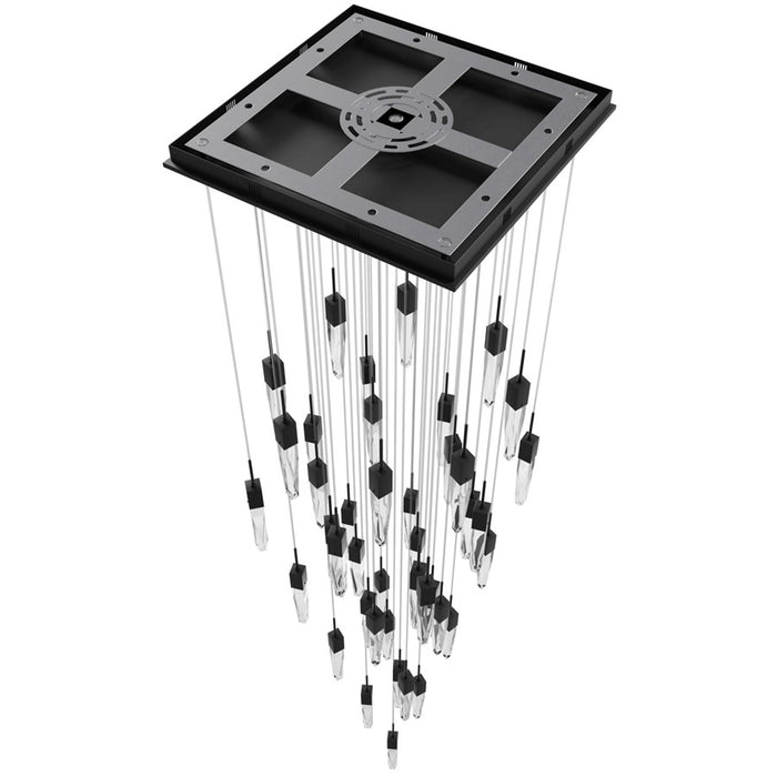 Avenue Lighting Aspen 41Lt 170" Pendant, Black/Clear Crystal