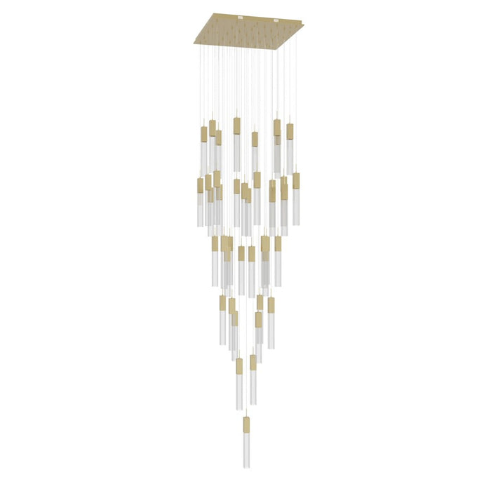 Avenue Original Glacier 41Lt 174" Pendant, Brass/Crystal