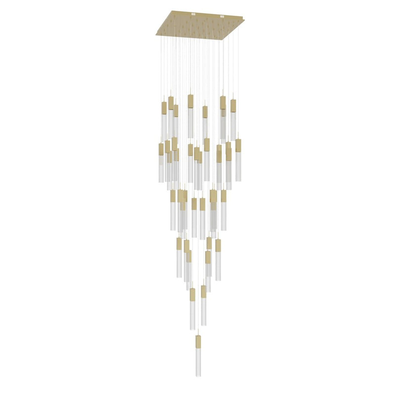 Avenue Original Glacier 41Lt 174" Pendant, Brass/Crystal - HF1903-41-GL-BB-C