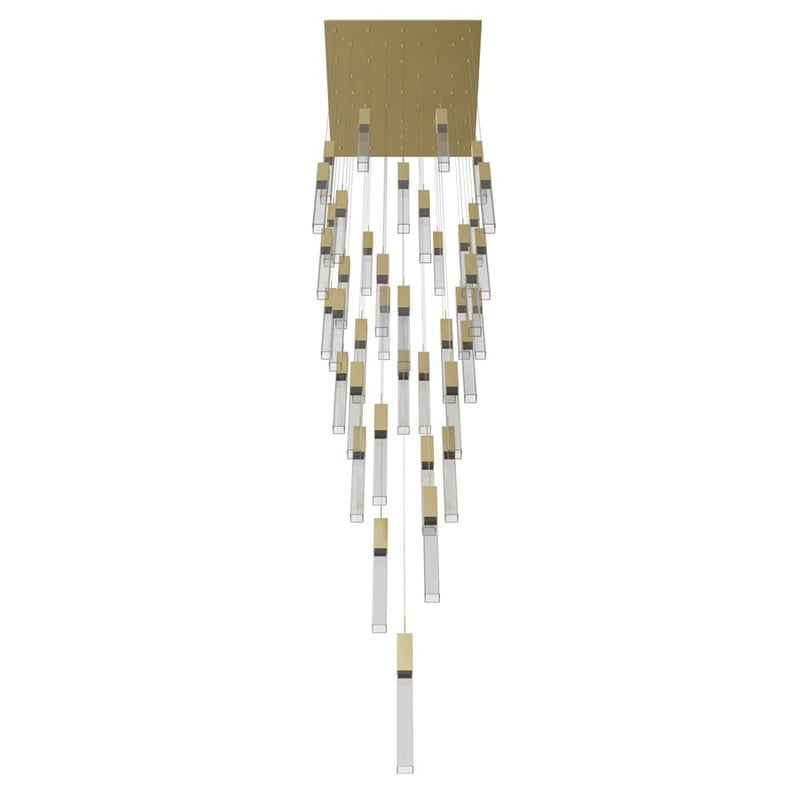 Avenue Original Glacier 41Lt 174" Pendant, Brass/Crystal - HF1903-41-GL-BB-C