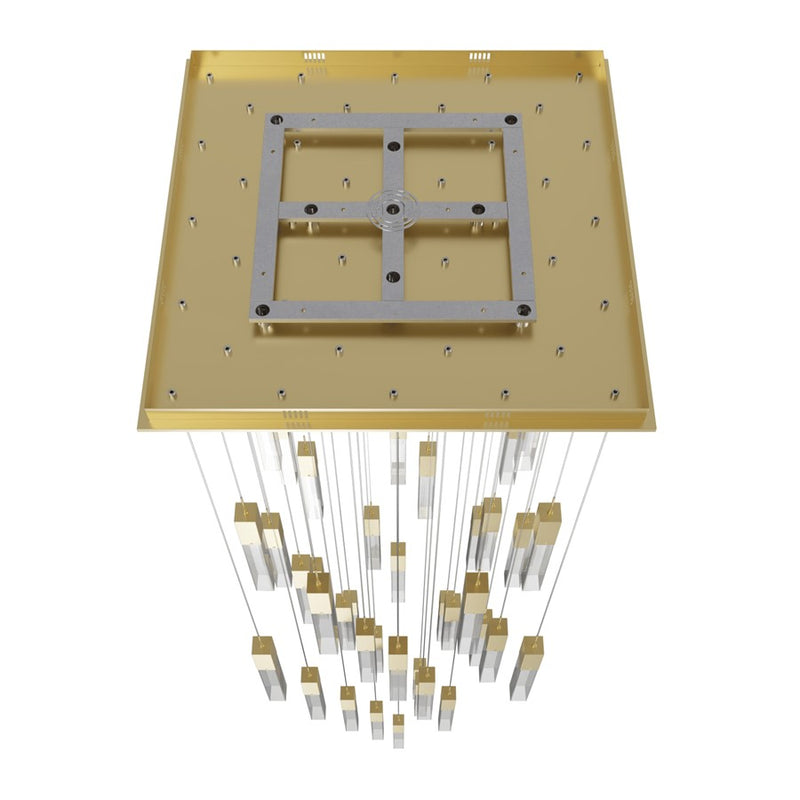 Avenue Original Glacier 41Lt 174" Pendant, Brass/Crystal - HF1903-41-GL-BB-C