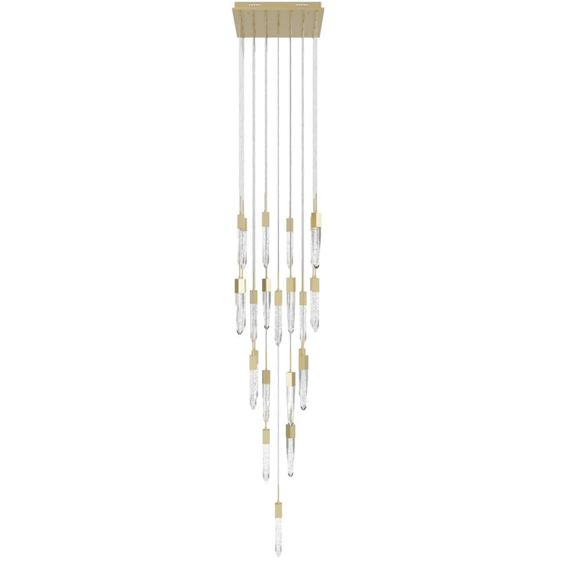 Avenue Lighting Aspen 25Lt 171" Pendant, Brass/Bubbled Crystal - HF1904-25-AP-BB
