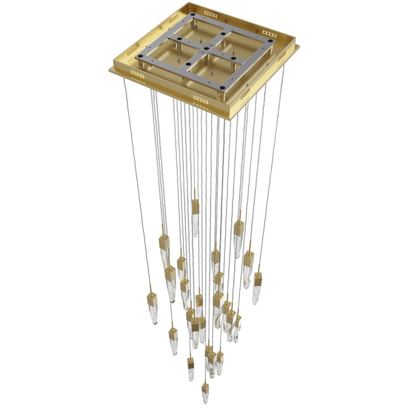 Avenue Lighting Aspen 25Lt 171" Pendant, Brass/Bubbled Crystal - HF1904-25-AP-BB