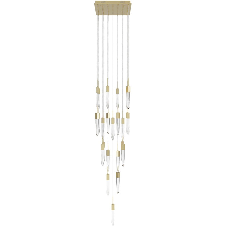 Avenue Lighting Aspen 25Lt 171" Pendant, Brass/Clear Crystal