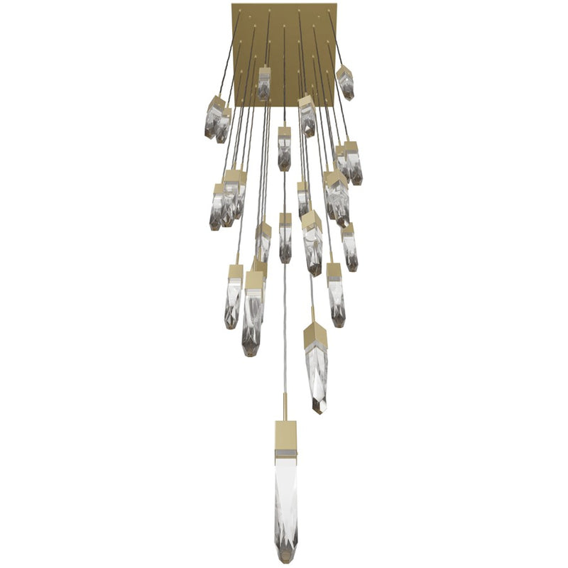 Avenue Lighting Aspen 25Lt 171" Pendant, Brass/Clear Crystal