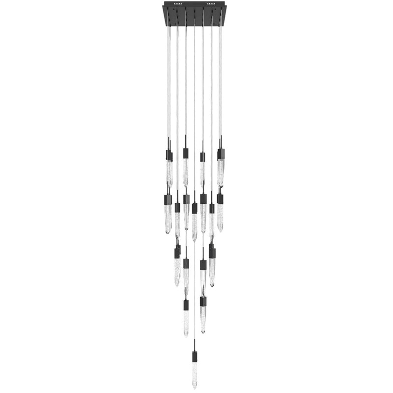 Avenue Lighting Aspen 25Lt 171" Pendant, Black/Bubbled Crystal - HF1904-25-AP-BK