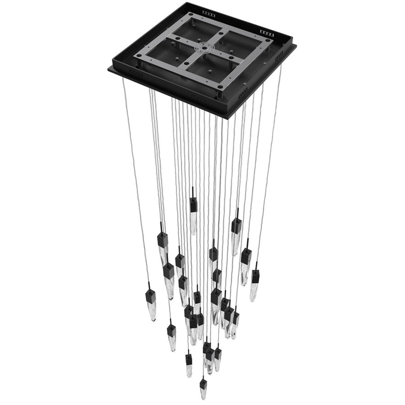 Avenue Lighting Aspen 25Lt 171" Pendant, Black/Bubbled Crystal - HF1904-25-AP-BK