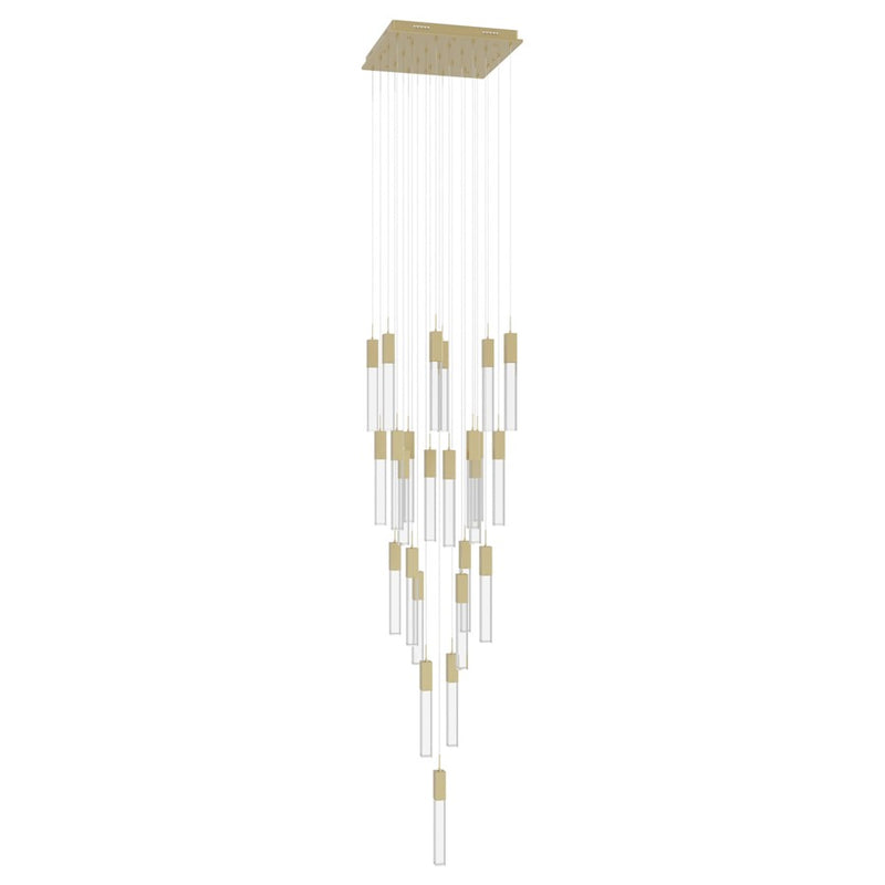Avenue Original Glacier 25Lt 174" Pendant, Brass/Crystal - HF1904-25-GL-BB-C