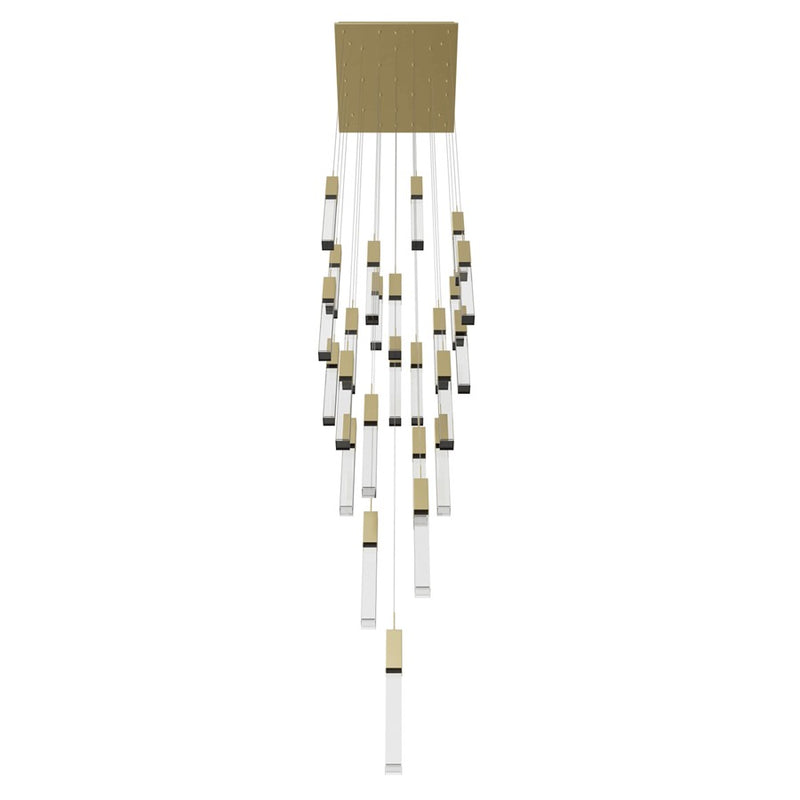 Avenue Original Glacier 25Lt 174" Pendant, Brass/Crystal - HF1904-25-GL-BB-C