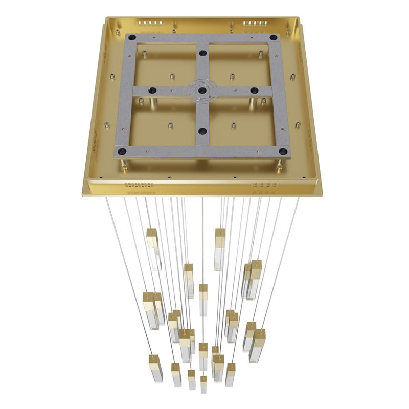 Avenue Original Glacier 25Lt 174" Pendant, Brass/Crystal - HF1904-25-GL-BB-C