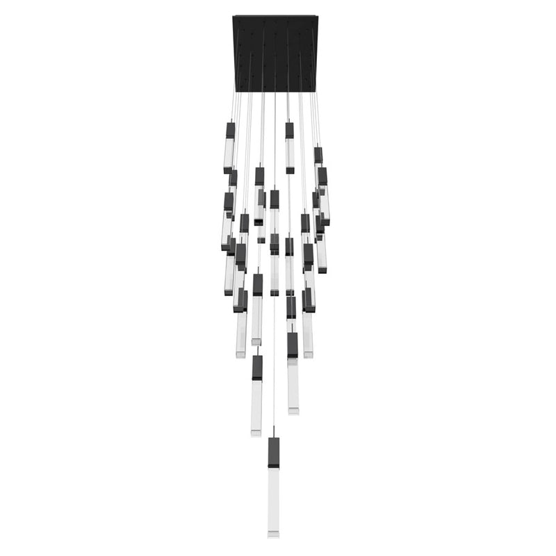 Avenue Original Glacier 25Lt 174" Pendant, Black/Crystal - HF1904-25-GL-BK-C