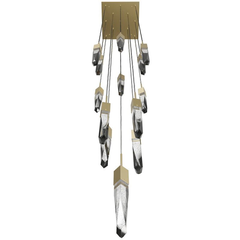 Avenue Lighting Aspen 13Lt 146" Pendant, Brass/Bubbled Crystal