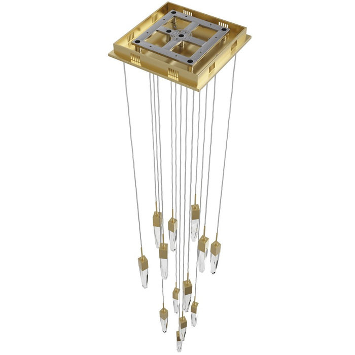 Avenue Lighting Aspen 13Lt 146" Pendant, Brass/Clear Crystal