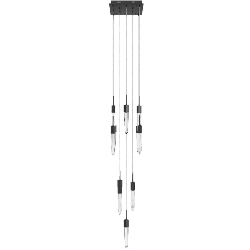 Avenue Lighting Aspen 13Lt 146" Pendant, Black/Clear Crystal - HF1905-13-AP-BK-C