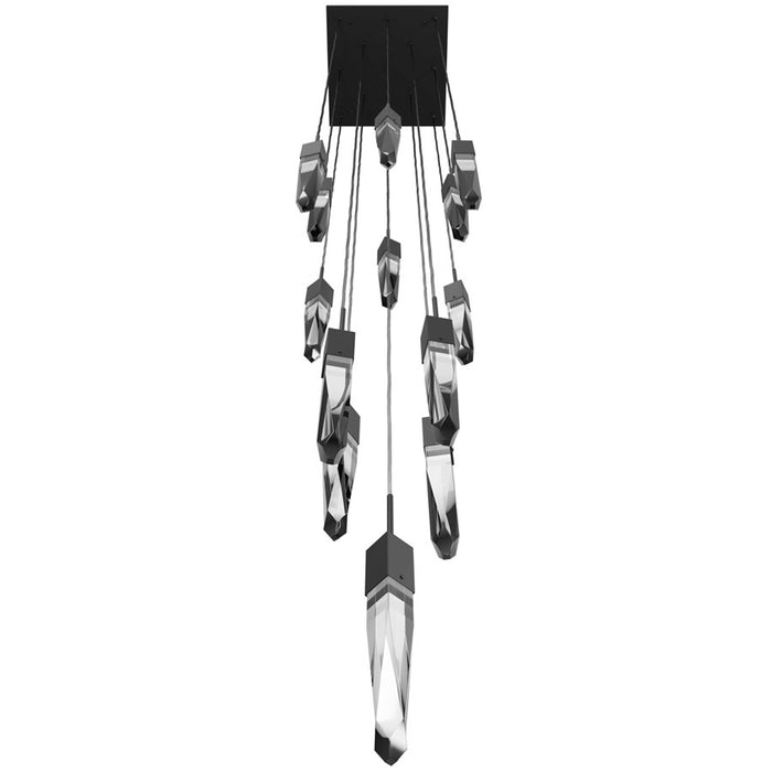Avenue Lighting Aspen 13Lt 146" Pendant, Black/Clear Crystal