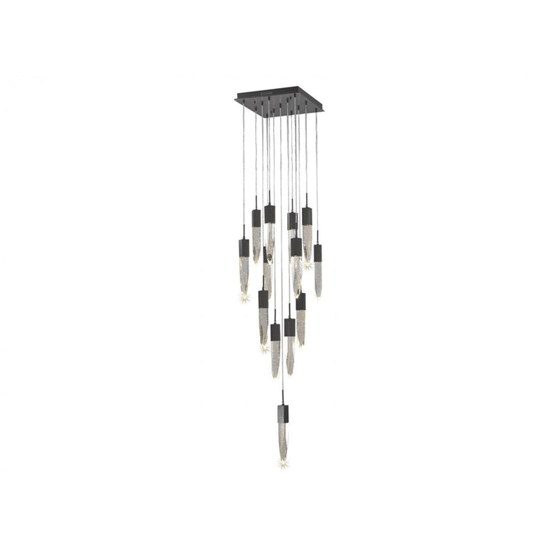 Avenue Lighting Aspen 13Lt 146" Pendant, Bronze/Bubble