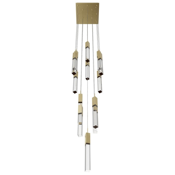 Avenue Original Glacier 13Lt 148" Pendant, Brass/Crystal