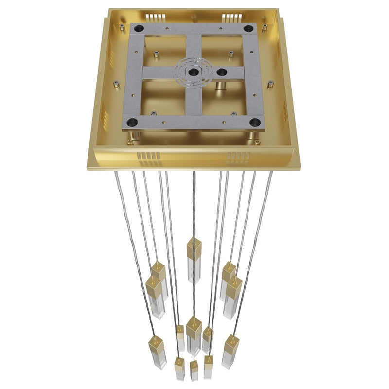 Avenue Original Glacier 13Lt 148" Pendant, Brass/Crystal - HF1905-13-GL-BB-C