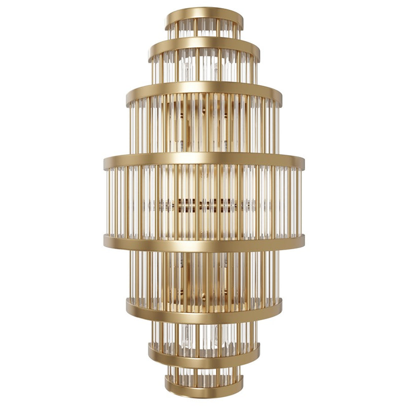 Avenue Lighting Waldorf 8 Light 22" Wall Sconce, Aged Brass