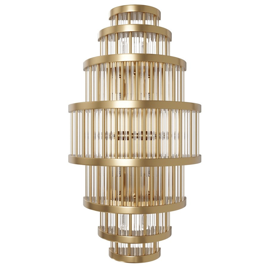 Avenue Lighting Waldorf 8 Light 22" Wall Sconce, Aged Brass - HF1921-AB