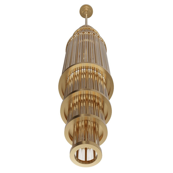 Avenue Lighting Waldorf 17 Light 50" Pendant, Aged Brass