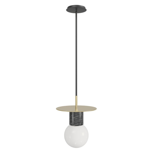 Avenue Lighting Newport 1 Light 8" Pendant, Brushed Brass/Black - HF1951-BB-BK
