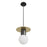 Avenue Lighting Newport 1 Light 8" Pendant, Brushed Brass/Black