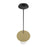 Avenue Lighting Newport 1 Light 8" Pendant, Brushed Brass/Black