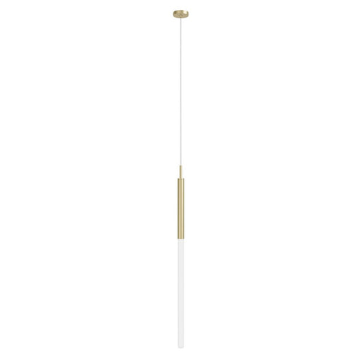 Avenue Lighting Main St. 1Lt 108" Frosted Glass Pendant, Brass