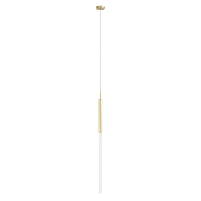 Avenue Lighting Main St. 1Lt 108" Frosted Glass Pendant, Brass