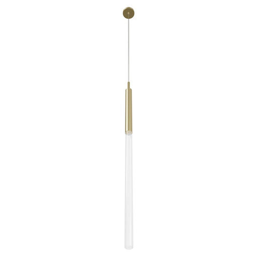 Avenue Lighting Main St. 1Lt 108" Frosted Glass Pendant, Brass