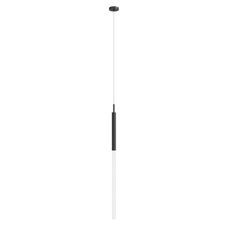 Avenue Lighting Main St. 1 Lt 108" Frosted Glass Pendant, Black - HF2020-FR-BK