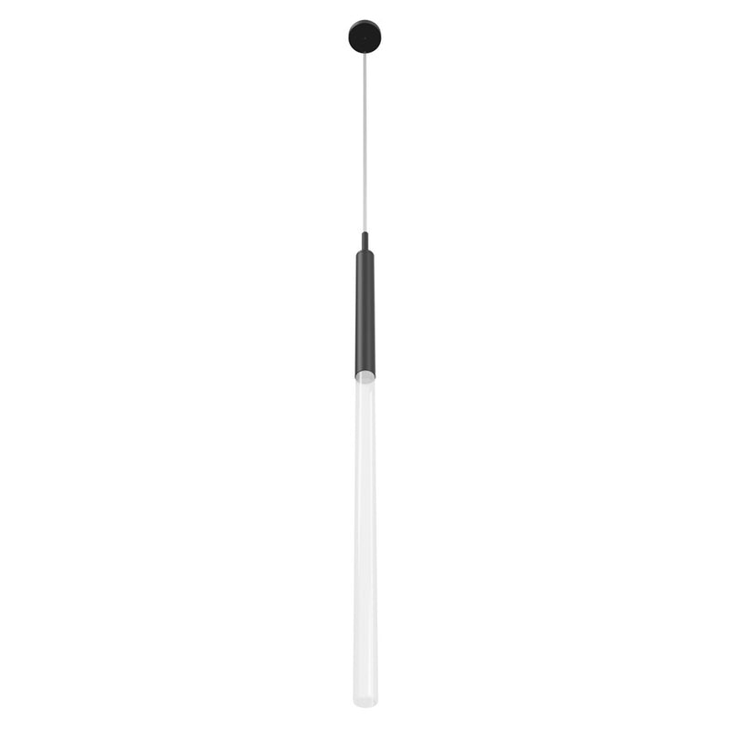 Avenue Lighting Main St. 1 Lt 108" Frosted Glass Pendant, Black - HF2020-FR-BK