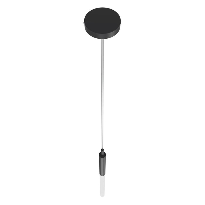 Avenue Lighting Main St. 1 Lt 108" Frosted Glass Pendant, Black