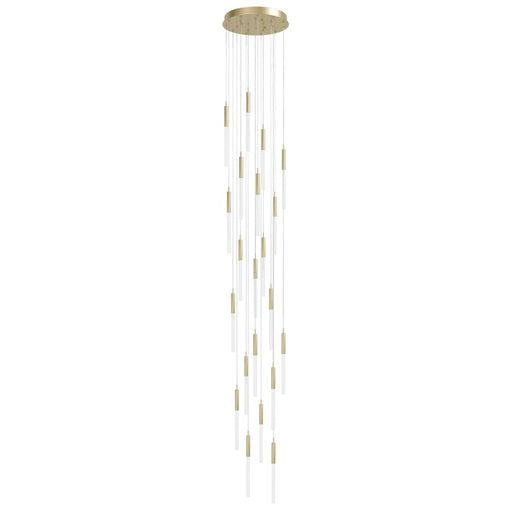 Avenue Lighting Main St. 21Lt 158" Frosted Glass Pendant, Brass