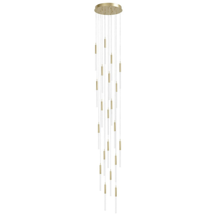 Avenue Lighting Main St. 21Lt 158" Frosted Glass Pendant, Brass