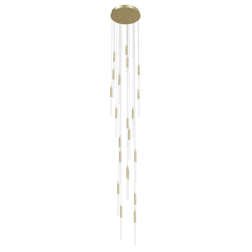 Avenue Lighting Main St. 21Lt 158" Frosted Glass Pendant, Brass