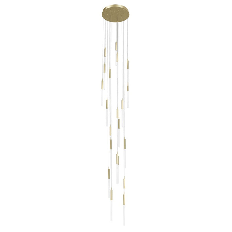 Avenue Lighting Main St. 21Lt 158" Frosted Glass Pendant, Brass - HF2021-FR-BB