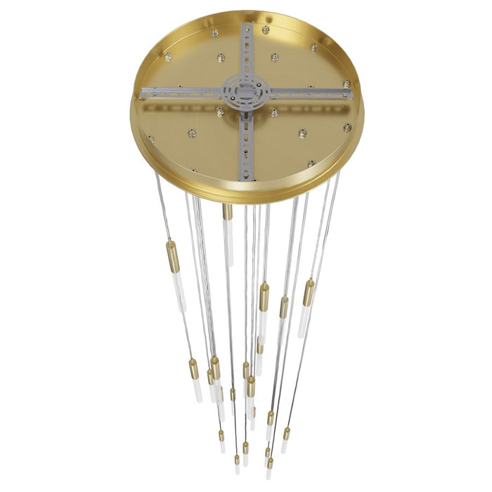 Avenue Lighting Main St. 21Lt 158" Frosted Glass Pendant, Brass