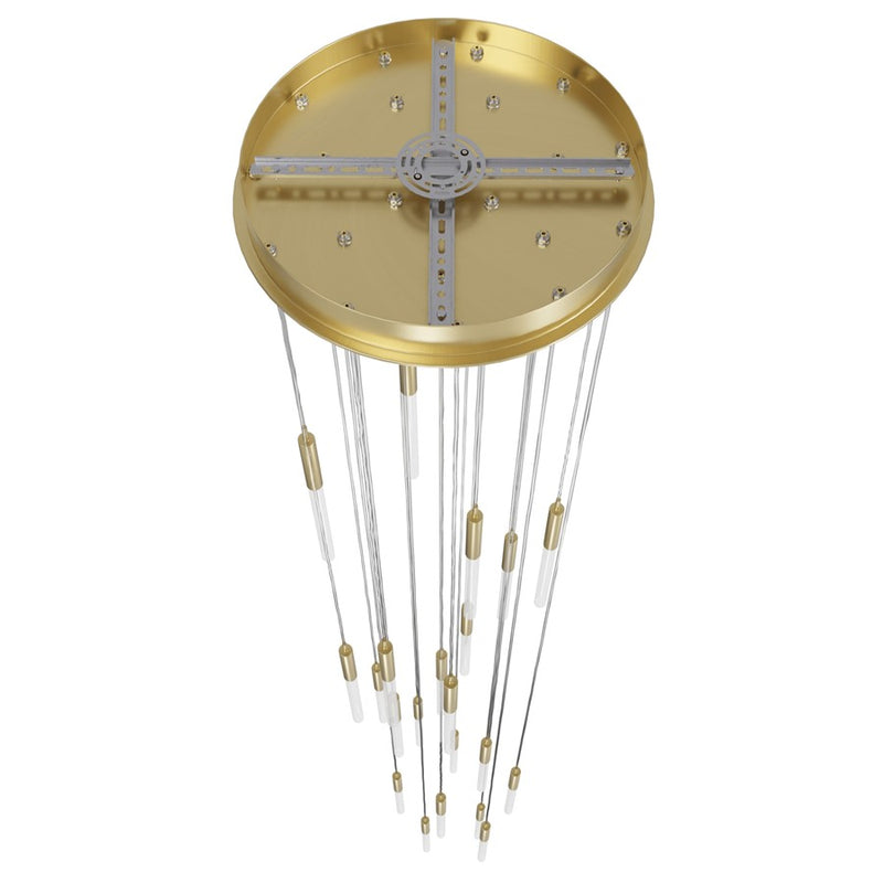 Avenue Lighting Main St. 21Lt 158" Frosted Glass Pendant, Brass - HF2021-FR-BB