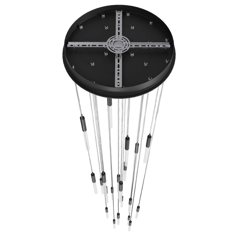 Avenue Lighting Main St. 21Lt 158" Frosted Pendant, Black - HF2021-FR-BK