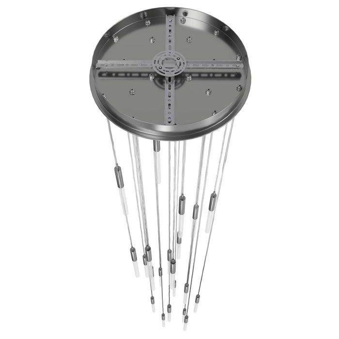 Avenue Lighting Main St. 21Lt 158" Frosted Glass Pendant, Nickel