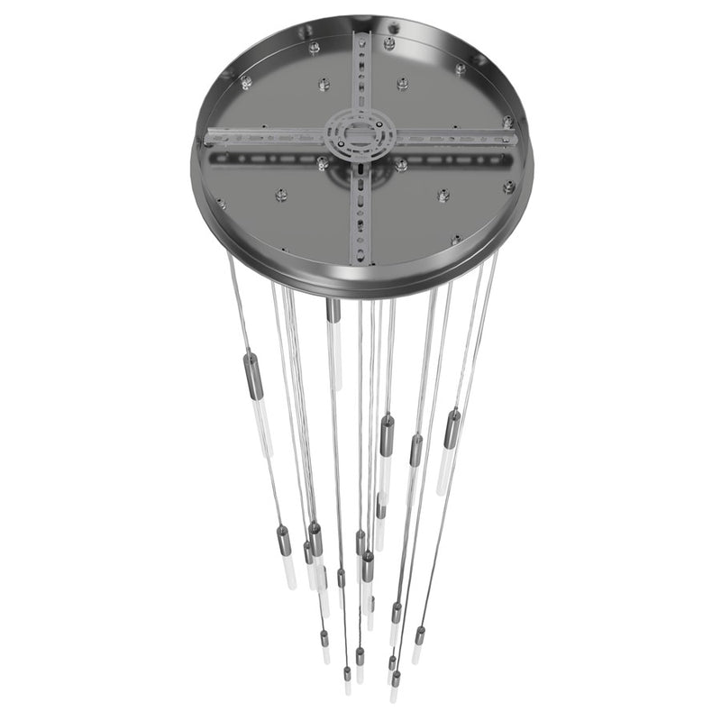 Avenue Lighting Main St. 21Lt 158" Frosted Glass Pendant, Nickel - HF2021-FR-PN