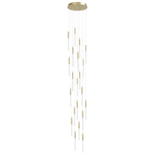 Avenue Lighting Main St. 21Lt 158" Snow Acyrlic Pendant, Brass
