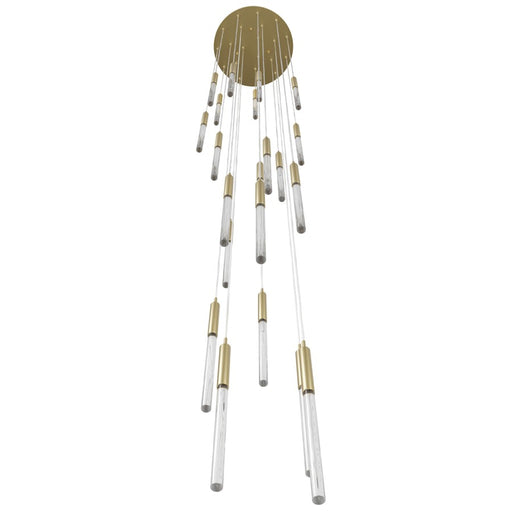 Avenue Lighting Main St. 21Lt 158" Snow Acyrlic Pendant, Brass